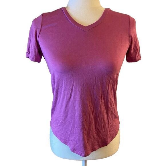 Terez Girls Size XL 16 Short Sleeve T-Shirt Light Purple V-Neck Tee‎ Lightweight - Picture 2 of 8